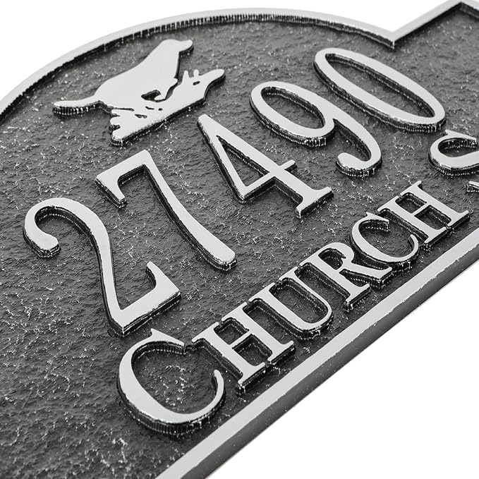 Address Sign Lawn Mounted - Custom House Number Sign with 2 Solid Metal Stakes,Address Numbers for Outside House,Yard,Garden,Grass,Ground,Drive Way,Lawn,13'' x 8''
