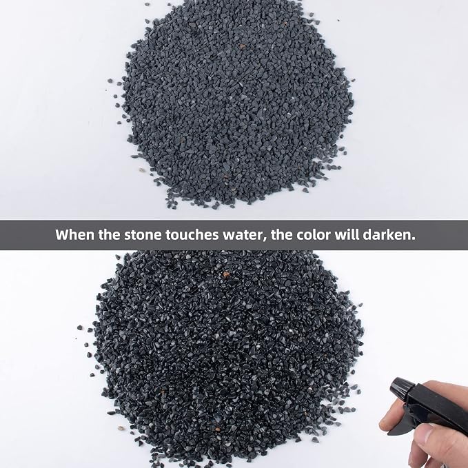 18lb Black Cactus Pea Gravel Rocks,1/4 Inch Pebbles for Indoor Plants, Natural Succulent Rock and River Rocks Decorative for Aquariums, Vases, Outdoor Gardening, Top Dressing for Potted Plants