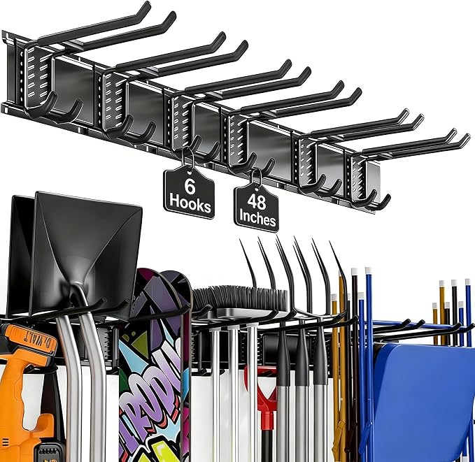 Garage Wall Organizer-Garden Tool Rack Wall Mount | Tool Hangers For Garage Wall,Suitable For Hanging Folding Chairs,Ladders,Shovels And Other Tools