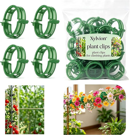 1000 Pcs Tomato Plastic Support Clips, Clips for Climbing Plants, Reusable Tomato Trellis Twines for Fruit, Flower, Farm, Vegetable Garden & Gardening Supplies (Green,1000)