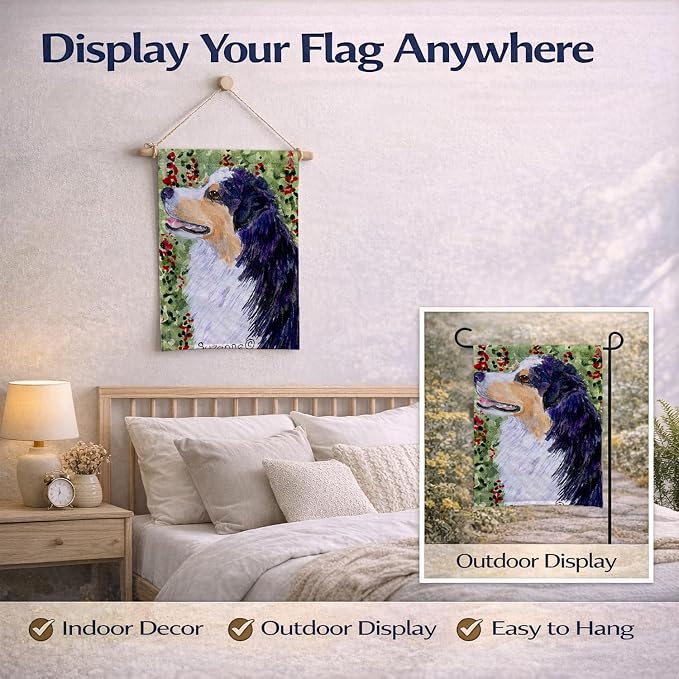 Caroline's Treasures SS8845GF Australian Shepherd Garden Flag Mailbox Flag Decorative Yard Flag Banner Outside Patio Artwork Yard Flower Beds, Garden Size, Multicolor