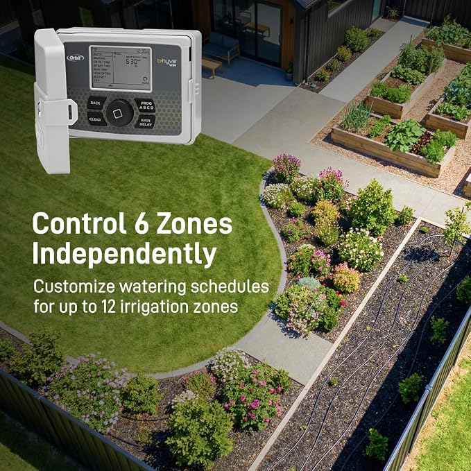 Orbit B-hyve Smart Indoor/Outdoor Sprinkler Controller - 6-Zone - App Controlled Smart Controller with Custom Irrigation Schedules - Weatherproof Multi-Zone Sprinkler System - 57946 (Pack of 6)