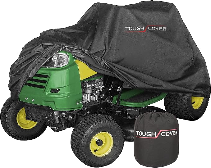 Tough Cover Riding Lawn Mower Cover - 75 x 47 x 49 in, Black - 600D Waterproof Shield for Zero Turn Mower - UV-Resistant Defense for Lawn Care Equipment - Universal Fit for Tractor Accessories