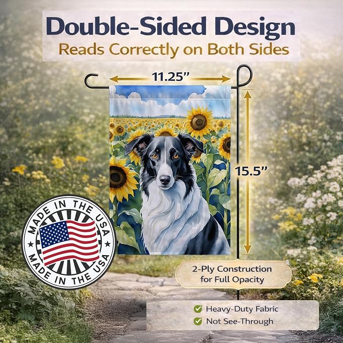 Caroline's Treasures DAC6034GF Borzoi in Sunflowers Garden Flag Mailbox Flag Decorative Yard Flag Banner Outside Patio Artwork Yard Flower Beds, Garden Size, Multicolor