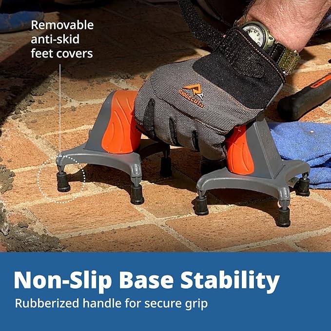 EasyLean Trowel Support Tool, Proudly Made-in-the-USA, Handy Hand Tool for Flooring, Drywall, Cement, and Adhesive Application, Support Tool for Floor Installers with Anti-Slip Spare Feet.