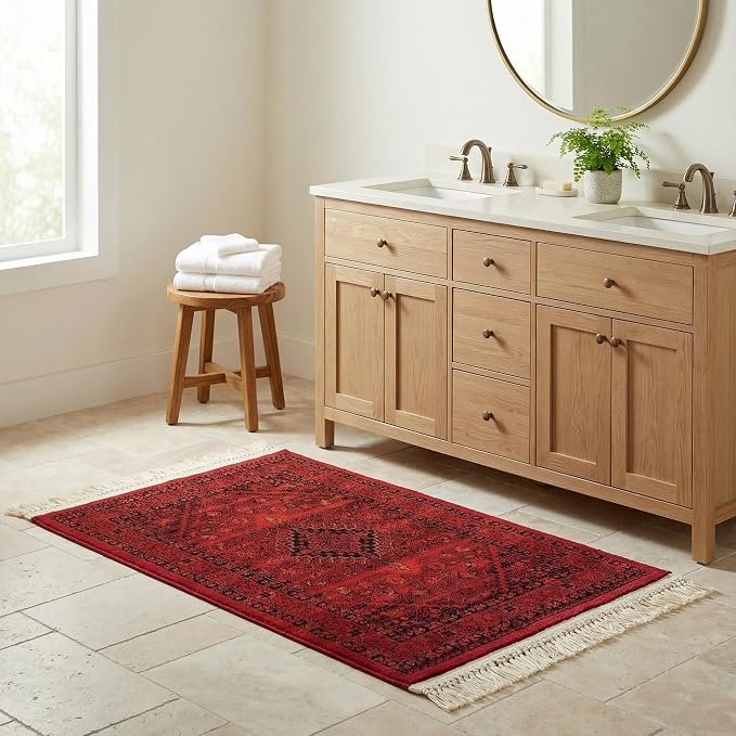 Unique Loom Tekke Collection Area Rug - Sheibani (2' 2" x 3' 1" Rectangle, Red/ Black)