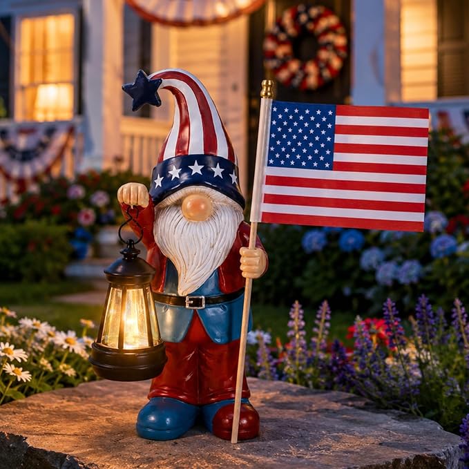 Nacome Solar Gnomes Statues for Garden Decor: Outdoor Sculptures for Clearance Lights for Outside Lawn Ornaments Porch Patio Balcony Yard Home – Birthday Gifts for Mom Grandma Women(12.2 in)