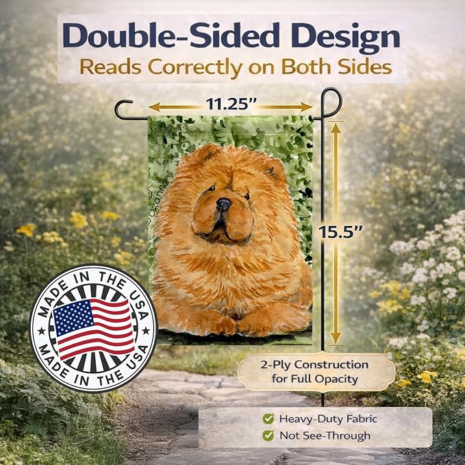 Caroline's Treasures SS8709GF Chow Chow Garden Flag Mailbox Flag Decorative Yard Flag Banner Outside Patio Artwork Yard Flower Beds, Garden Size, Multicolor