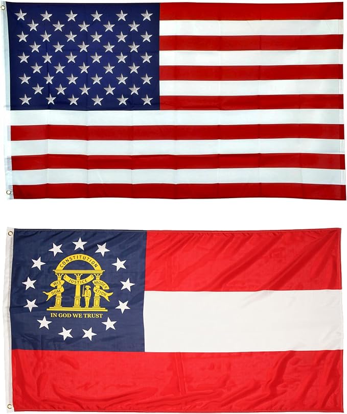 Shop72 American Flags for Outside, Set of Georgia State with 3x5 American Flag, For Outdoor and Indoor, Allegiance to USA, This Garden Banner Made Heavy Duty, Bandera De Estados Unidos