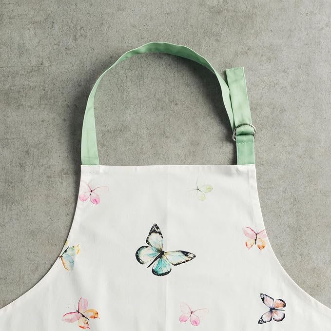 Maison d' Hermine Aprons for women with Pocket 100% Cotton (27.50"x31.50") | Adjustable Neck Strap & long ties Apron Men Chef Wedding Cooking Gardening Server Maid