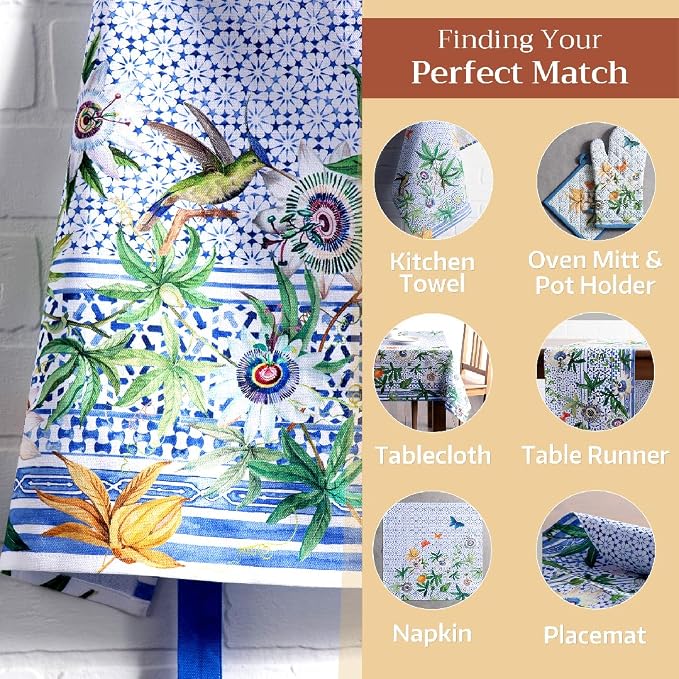 Maison d' Hermine Aprons for women with Pocket 100% Cotton (27.50"x31.50") | Adjustable Neck Strap & long ties Apron Men Chef Wedding Cooking Gardening Server Maid