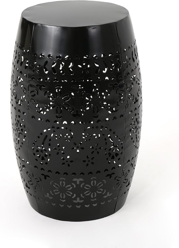 Christopher Knight Home Apollos Indoor Lace Cut Iron Accent Table, Black