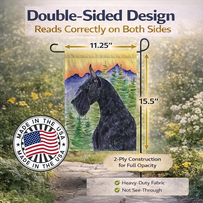 Caroline's Treasures SS8256GF Schnauzer Garden Flag Mailbox Flag Decorative Yard Flag Banner Outside Patio Artwork Yard Flower Beds, Garden Size, Multicolor