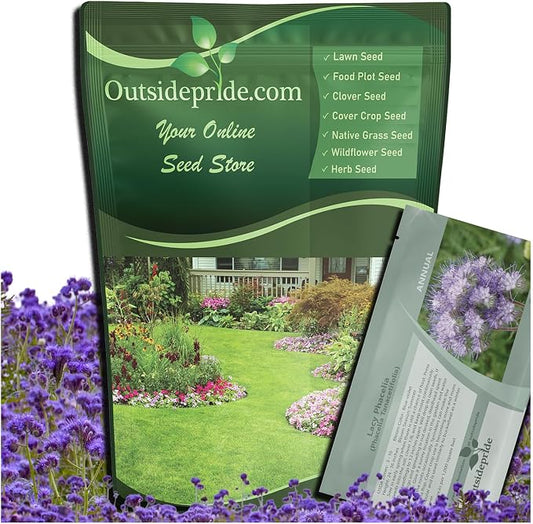 Outsidepride Lacy Phacelia Seeds for Planting - 1/4 Lb Annual, Drought-Tolerant Wildflower Seeds with Light Violet Flowers, Ideal for Pollinator Gardens, Erosion Control, & Attracts Bees & Butterflies