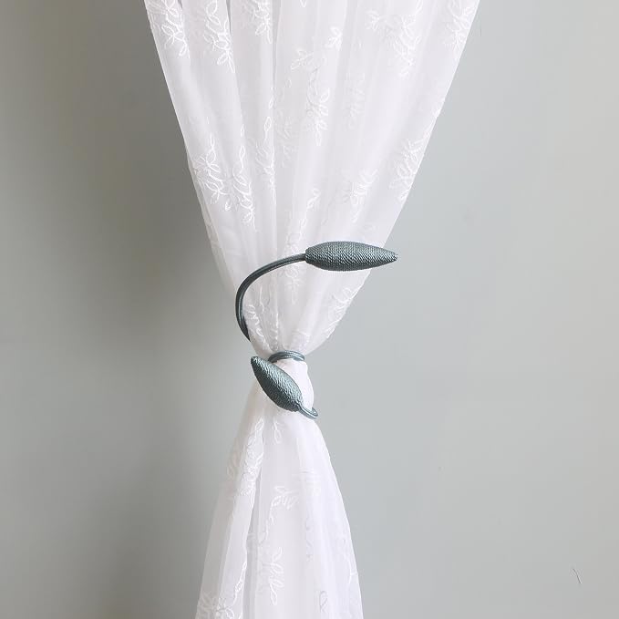 Valea Home 2 Pieces Curtain Tiebacks, Creative Window Drape Twist Tie Backs European Style Custom Made Curtain Holder Clips Decorative Draperies Holdbacks, Teal