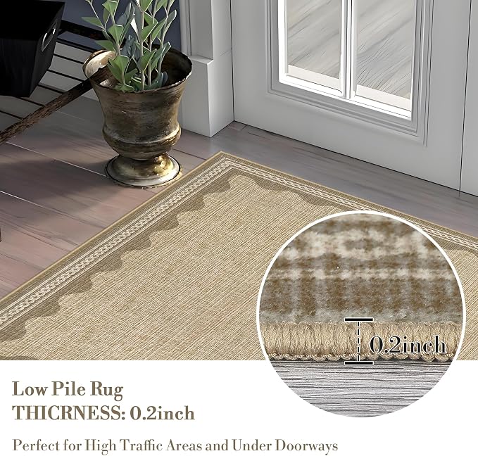2x3 Scalloped Area Rugs Grey Washable Entryway Bedroom Rug | Solid Small Area Rug Non Slip Scalloped Bath Mat, Front Door Mat Indoor Entrance,Soft Girls Nursery Dorm Carpet for Kitchen