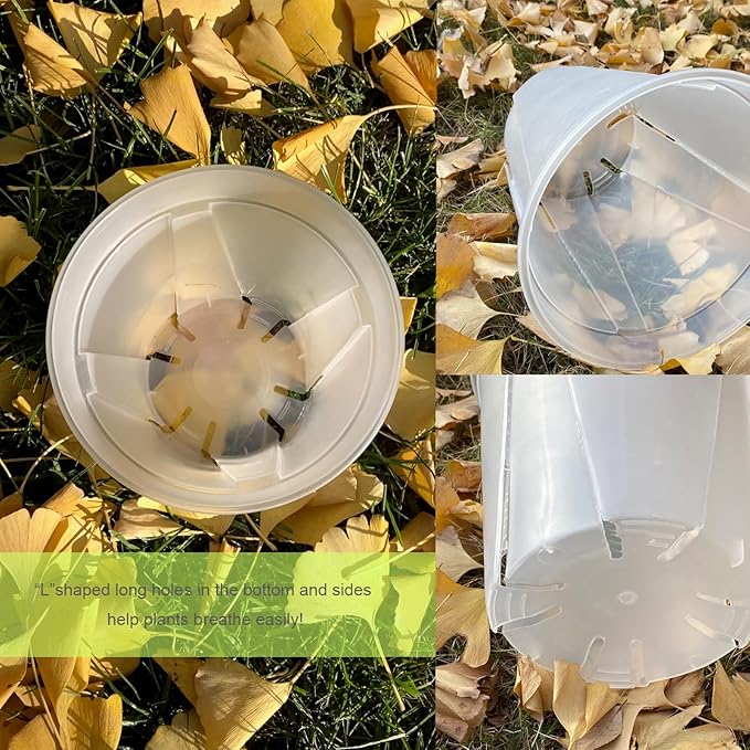 12 pcs 12/10/8/7 inch Large Clear Nursery Pot with Drainage Holes,Reusable Thick Plastic planters for repotting Orchid,Monstera,Aroid, Indoor and Oudoor use