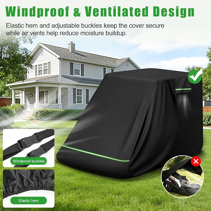 Skid Steer Loader Cover Heavy Duty Waterproof Outdoor, 110''x43''x57'' | Fits Bobcat MT100, Toro Dingo TX1000, Ditch Witch SK800, 420D with Cotton Lining Windproof Skid Steer Cover, Reflective Strip