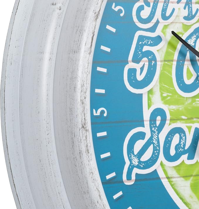 La Crosse Technology 433-3841MV2T 15.75" Indoor/Outdoor Quartz Clock with Temp-Margaritaville It’s 5 O’Clock Somewhere
