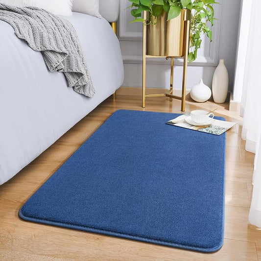 Amearea Modern Washable Runner Rugs, 2x3 Feet Blue Bedroom Runner Rug | Small Area Rugs for Bedroom Living Room, Non Slip Memory Foam Rug for Entrance Entryway Kids Boys Girls Room Laundry Room