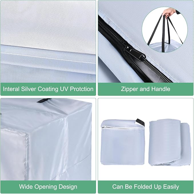 M METERXITY Outdoor Patio Cushion Storage Bags, 32" x 32" x 24" (L x W x H) Grey Waterproof Windproof Easy Loading Space-Saving