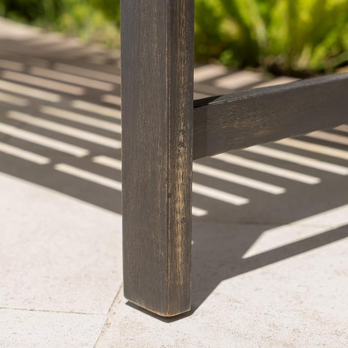 Christopher Knight Home Loja Outdoor Acacia Wood Bench, Dark Grey Finish