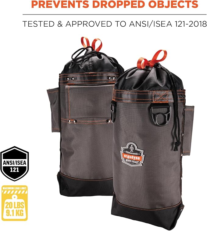 Ergodyne Arsenal 5928 Topped Bolt Bag Tool Pouch – Tall, Polyester,Gray