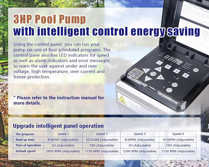 CIPU 3 HP Variable Speed Pool Pump, 230V, Intelligent Control, Red | High-performance 3 HP variable speed pump uses intelligent control for efficient operation in pool water filtration systems.