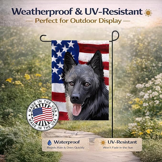 Caroline's Treasures CK6605GF Lapponian Herder American Flag Garden Flag Mailbox Flag Decorative Yard Flag Banner Outside Patio Artwork Yard Flower Beds, Garden Size, Multicolor