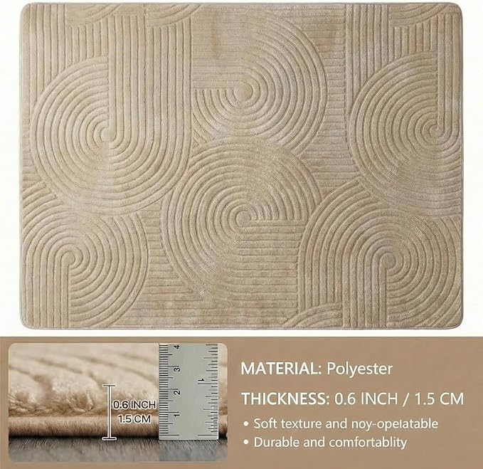 Brown Boho 8x10 Solid Color Area Rugs, Washable Rugs for Living Room | Ultra Soft Thick High-Low Pile Carpet, Fluffy, Non-Slip, Durable Rugs for Bedroom, Kids Room, Nursery, Apartment, Home Office