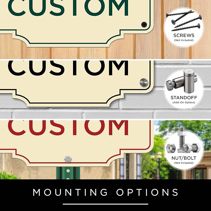 Custom Sign, Customized for Outdoor/Indoor Use, Personalized Designer Style Sign, 24 Colors, Rust-Free Thick ACM - Horizontal Double Arched 7x10 Inch, 24 Colors, Rust-Free Thick ACM by My Sign Center, USA - Vertical