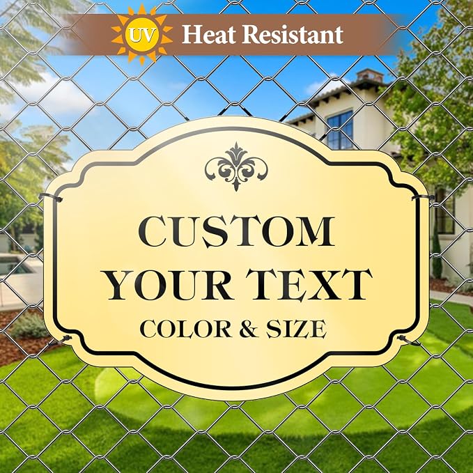 Custom Sign - Custom Sign Outdoor Metal,Personalized Metal Signs for Outside,Yard,Wall,Office,Business,Garden,Gate,Porch,Garage Ultra Clear Waterproof 15 x 11 inch