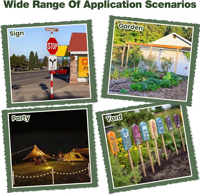 Colingmill 48 Pieces Wooden Garden Stakes 36 Inch Grade and Survey Stakes Wooden Garden and Sign Posts for Plant Support Silt Fence Yard Farm Survey Boundaries Baselines