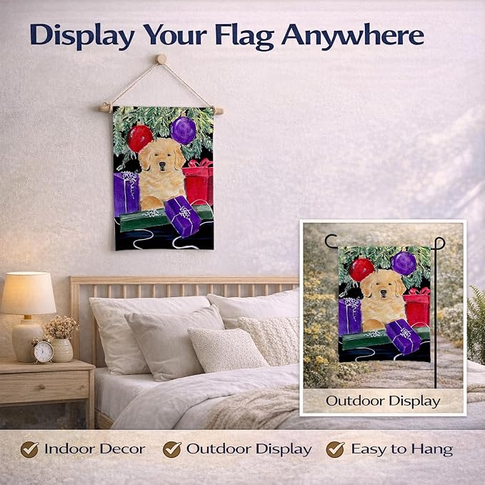 Caroline's Treasures SS8581GF Golden Retriever Garden Flag Mailbox Flag Decorative Yard Flag Banner Outside Patio Artwork Yard Flower Beds, Garden Size, Multicolor