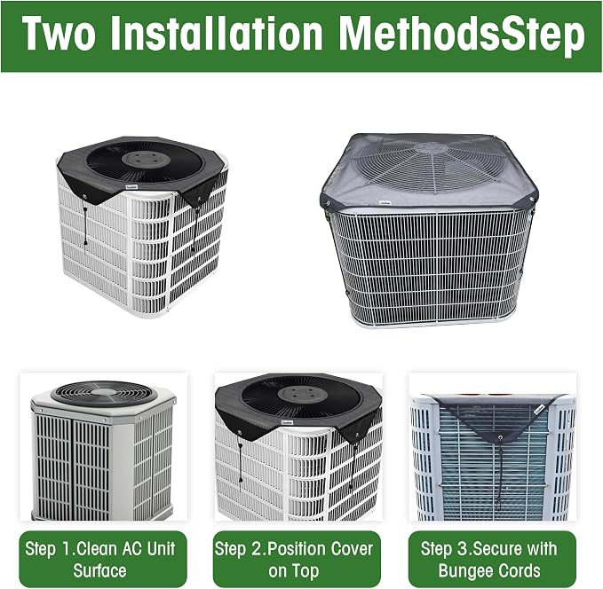 Air Conditioner Covers for Outside units, 32 x 32 Central Air conditioner Covers for Outside，Fits Most Central AC Units, Top Protection Defender Design（Mesh，32 x 32 ）