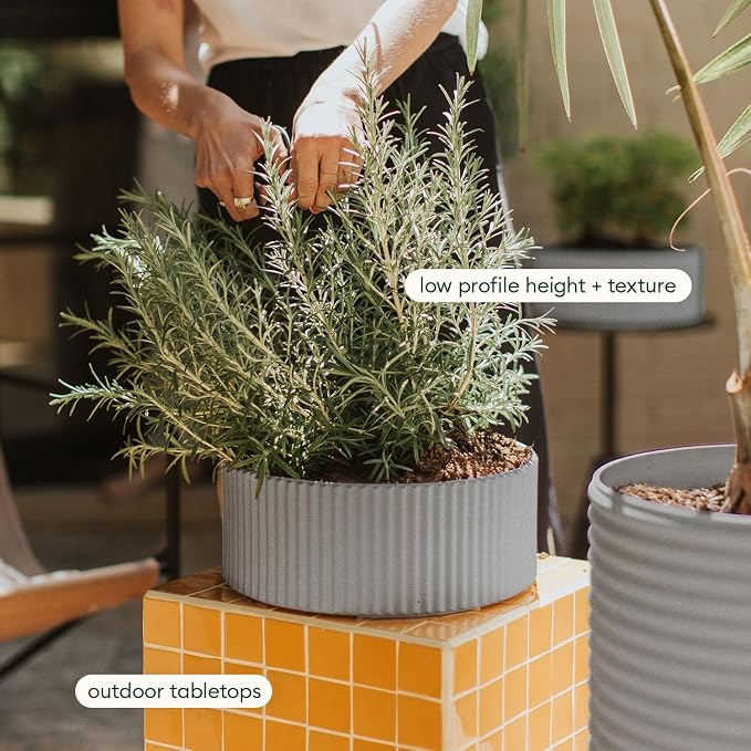 Veradek Mod Series 5" Bowl Planter for Indoor or Outdoor Tabletop/Balcony | Durable Plastic-Stone Composite Material | Modern Décor for Flowers, Succulents, Small Plants