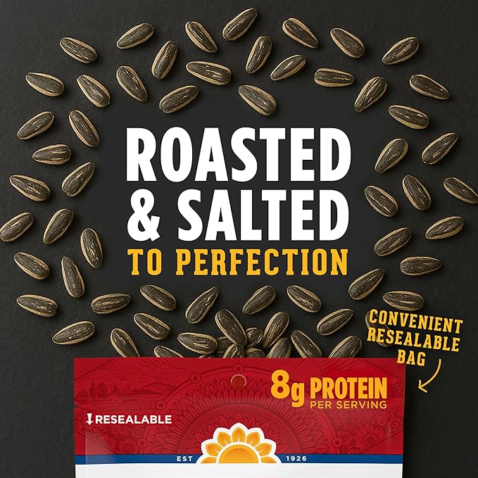DAVID SEEDS Roasted and Salted Original Jumbo Sunflower Seeds, Keto Friendly, 5.25 Oz, 12 Pack