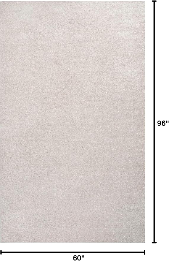 JONATHAN Y Haze Solid Low-Pile Ivory Indoor Area Rug 5x8, Coastal,Bohemian,Minimalist,Classic, Easy-Cleaning for Living Room,Bedroom,Kitchen,Pet Friendly,Non-Shedding (SEU100D-5)