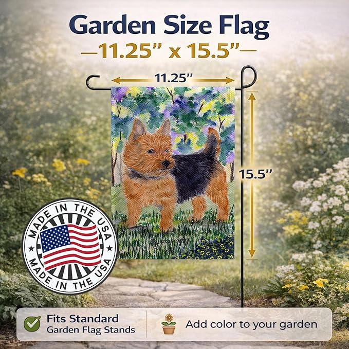Caroline's Treasures SS8218GF Norwich Terrier Garden Flag Mailbox Flag Decorative Yard Flag Banner Outside Patio Artwork Yard Flower Beds, Garden Size, Multicolor