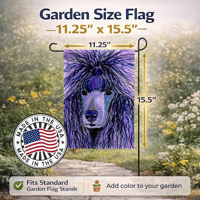 Caroline's Treasures SS8800GF Poodle Garden Flag Mailbox Flag Decorative Yard Flag Banner Outside Patio Artwork Yard Flower Beds, Garden Size, Multicolor