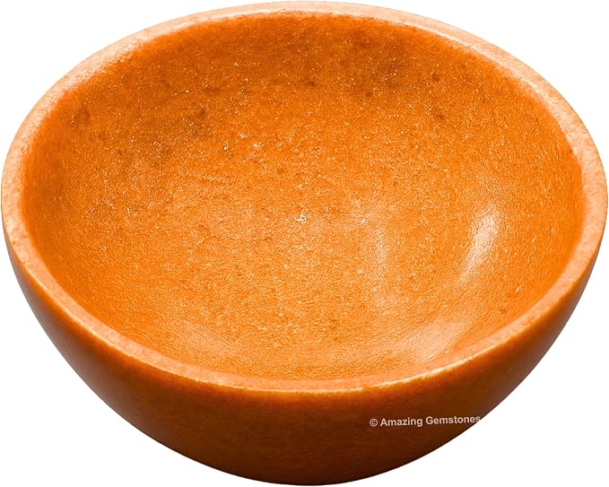 Red Aventurine Crystal Bowl - 2 Inch Decorative Bowls for Room and Home Decor - Gemstone Healing Crystals for Elegant Display, Positive Energy Balance and Gift