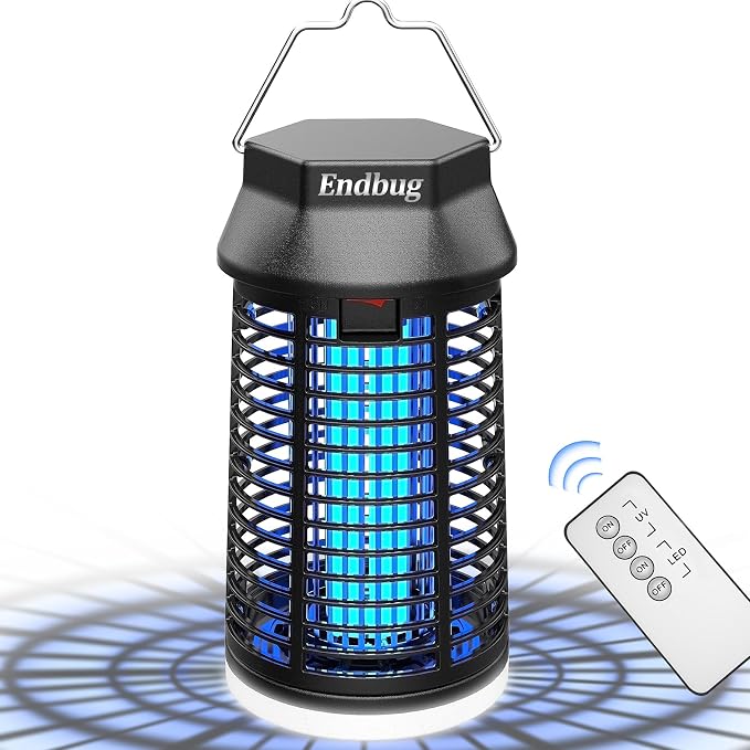 Endbug Bug Zapper with LED Light, Waterproof Bug Zapper Outdoor Indoor, Mosquito Zapper Outdoor Electric Fly Zapper, Mosquito Killer Fly Trap for Outside Patio Garden Backyard Home (Remote Control)