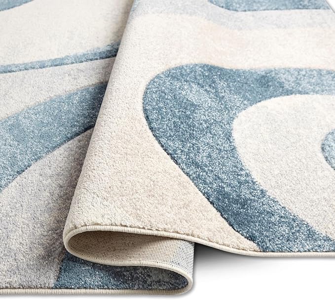 Home Dynamix Tribeca Slade Modern Area Rug, Abstract Blue 5'2"x7'2"