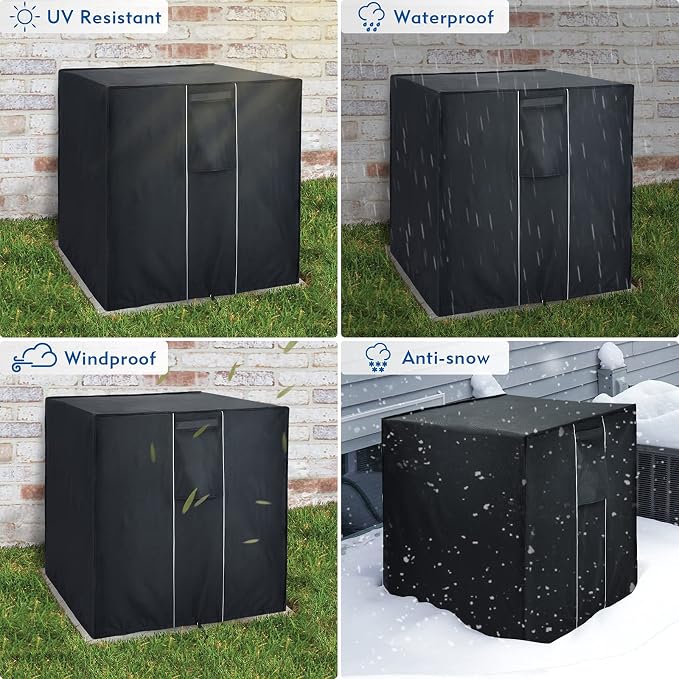 FORSPARK Air Conditioner AC Cover for Outside Units Fits up to 24 x 24 x 26 inches