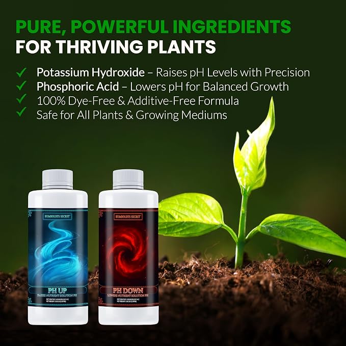 Humboldts Secret pH Up and pH Down Control Kit | Liquid Nutrient Solution Balancer for Plants | for Soil, Hydroponic, Coco, and DWC Systems | Supports Nutrient Absorption and Growth | 8 Ounce