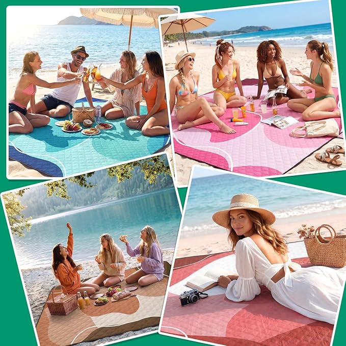 Waterproof Beach Blanket Picnic Outdoor Camping Mat Rug Women Christmas Xmas Birthday Gift Ideas Bonus Mother Day Mom Mama Mother Day Daughter Son Law Unique Who Have Everything Good Cool Busy Useful