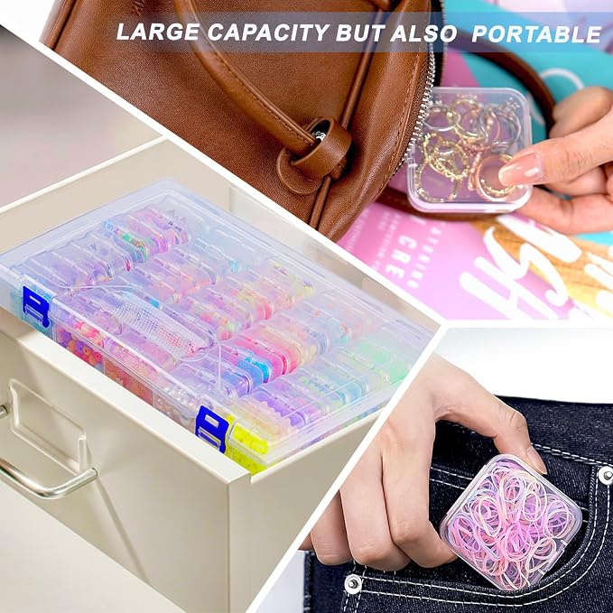 DILIBRA Bead Organizer Box, 138Pcs Small Bead Organizers and Storage Plastic Cases, Mini Clear Storage Containers Boxes with Hinged Lid for Diamond Painting Accessories Seed Jewelry DIY Craft