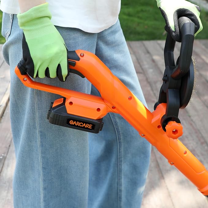 GARCARE 20V Cordless Patio Cleaner - Electric Crack Sweeper with Nylon & Steel Brush, 4.0Ah Battery for Driveway, Block Paving, Moss & Weed Removal