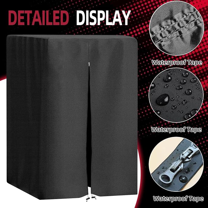 Protective Cover for Home Gym Set with Waterproof Zipper, Waterproof Cover for Power Tower/Pull Up Dip Station Heavy Duty, 420D Oxford Cloth UV Resistant, Dustproof, Universal