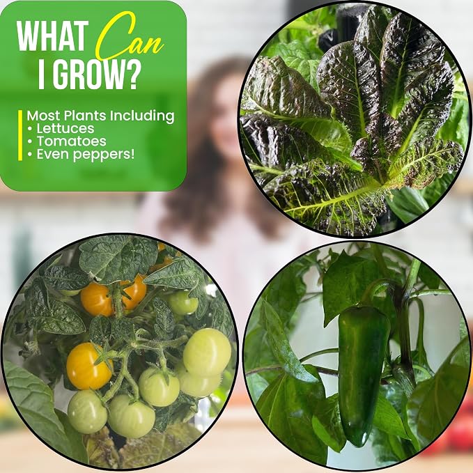 Hydroponic Tower Planter for 18 Plants - Vertical Indoor System | Complete Plant Growing Starter Kit, Herb and Vegetable Gardening, Microgreens, Includes Grow Lights, WiFi Control